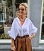 Boebou Oversized Blouse Gesmokt Wit