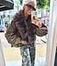 Winterjas Bomber Faux Fur Armygroen