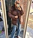 Winterjas Faux Fur Kraag Donkerbruin