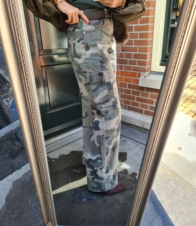 Army Denim Cargo Broek