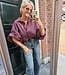 Oversized Blouse Strepen Bordeaux