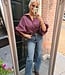 Oversized Blouse Strepen Bordeaux