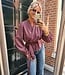 Geruite Wikkelblouse Bordeaux