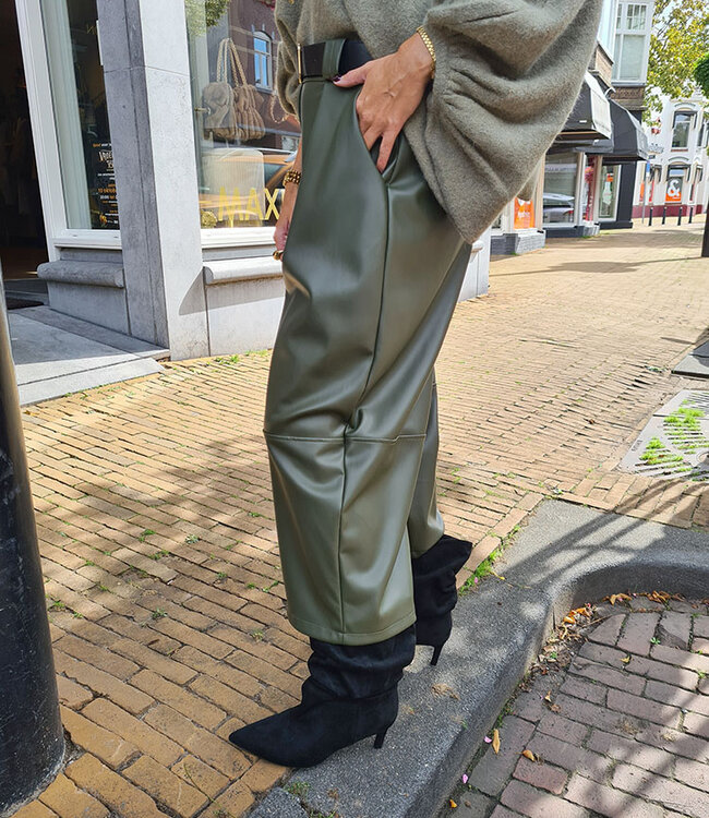Lederlook Culotte Broek Groen BM