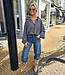 Pofblouse Ruit Blauw/Offwhite