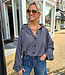 Pofblouse Ruit Blauw/Offwhite