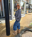 Pofblouse Ruit Blauw/Offwhite