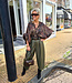 Oversized Blouse Mouw Gesmokt Army