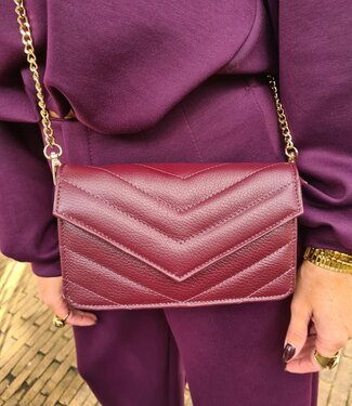 Clutch/Tas Luxe Leder Bordeaux
