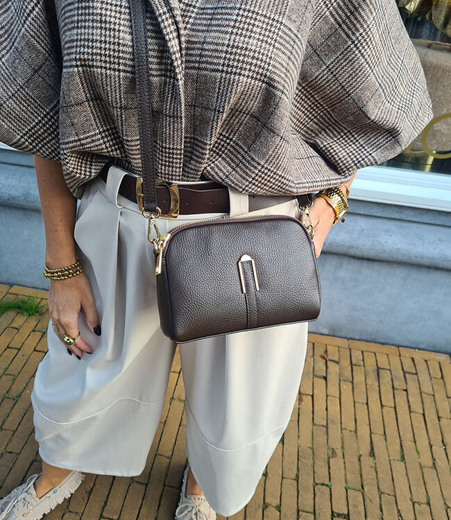 Lederen Carini Bag Donkerbruin
