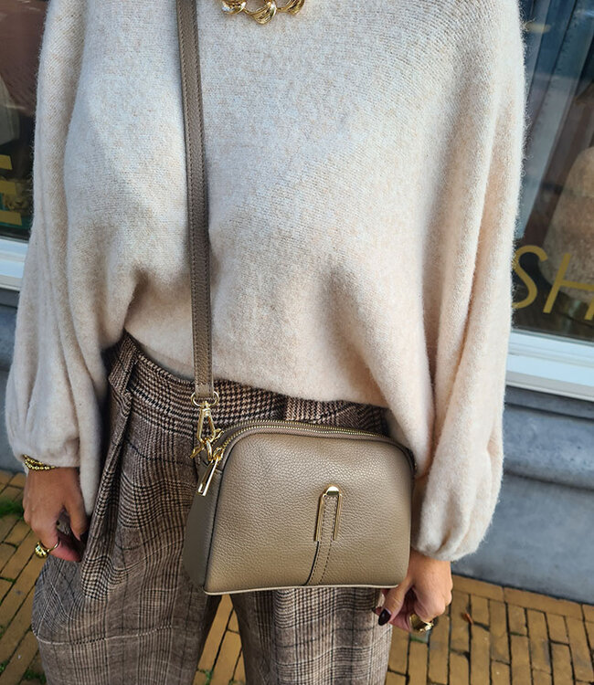 Lederen Carini Bag Taupe