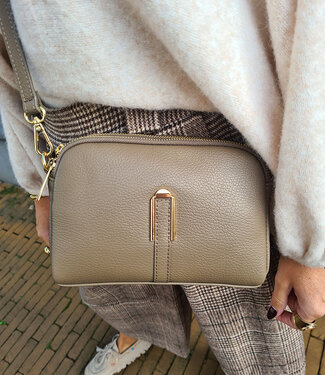 Lederen Carini Bag Taupe