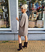 Oversized Jurk Gesmokte Mouw Ruit Beige