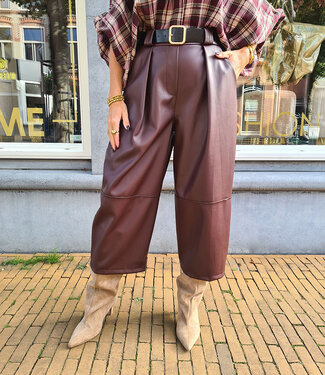 Lederlook Culotte Broek DONKERBordeaux