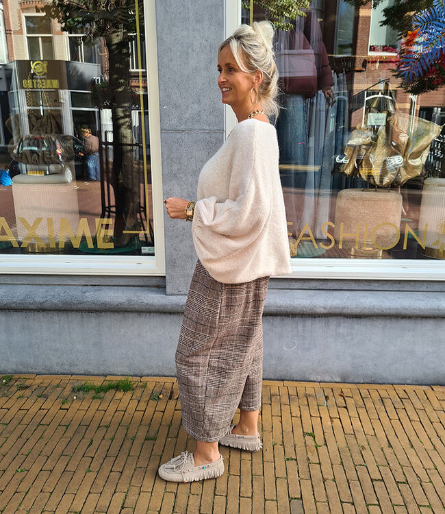 Offshoulder Trui Ballonmouw Crème