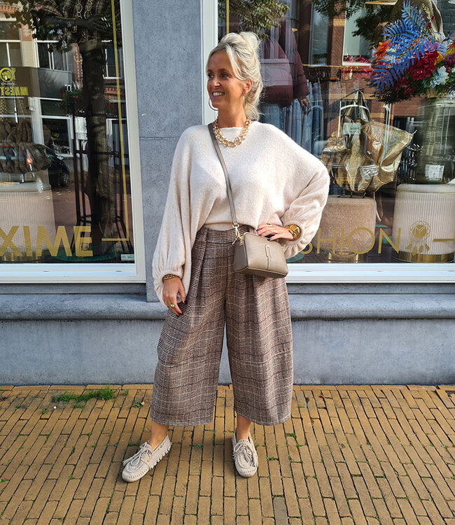 Offshoulder Trui Ballonmouw Crème