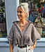 BM Geruite Blouse Gesmokte mouw Bruintinten