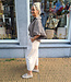 BM Geruite Blouse Gesmokte mouw Bruintinten