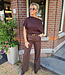 Offshoulder Knit Top Donkerbruin