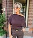 Offshoulder Knit Top Donkerbruin