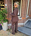 Blazer met Ceintuur Donkerbruin