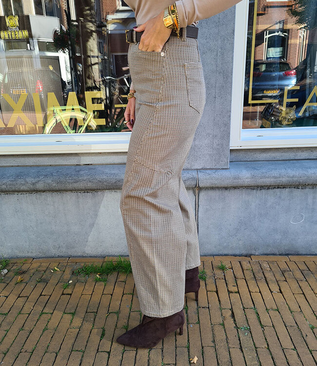 Jewelly Stretchie Barrel Ruiten Broek 1077
