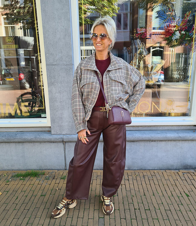 BM Ruiten Jasje Bruin/Crème/Bordeaux