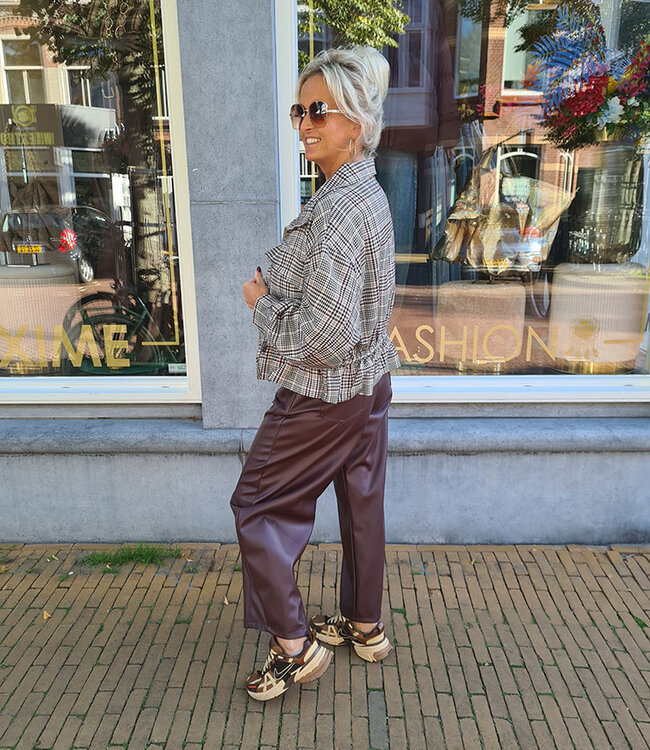 BM Ruiten Jasje Bruin/Crème/Bordeaux