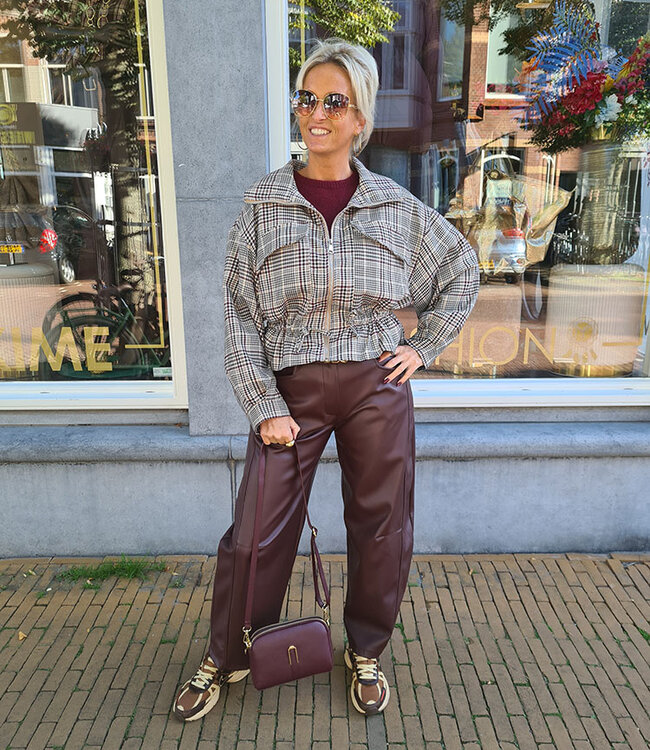 BM Ruiten Jasje Bruin/Crème/Bordeaux
