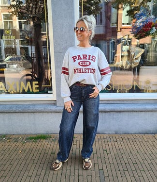 Sweater Paris Grijs/Bordeaux