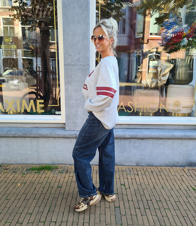 Sweater Paris Grijs/Bordeaux
