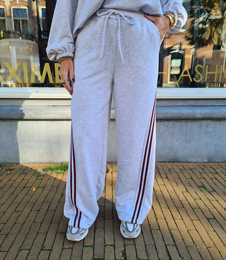 Azzurro Comfybroek Grijs Bordeaux Bies