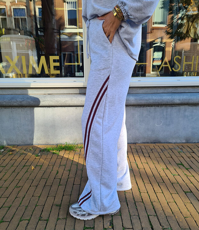 Azzurro Comfybroek Grijs Bordeaux Bies