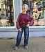 Sweater Ruitenmouwen Bordeaux