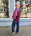 Sweater Ruitenmouwen Bordeaux