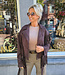 Suedelook Franje Jacket Donkerbruin