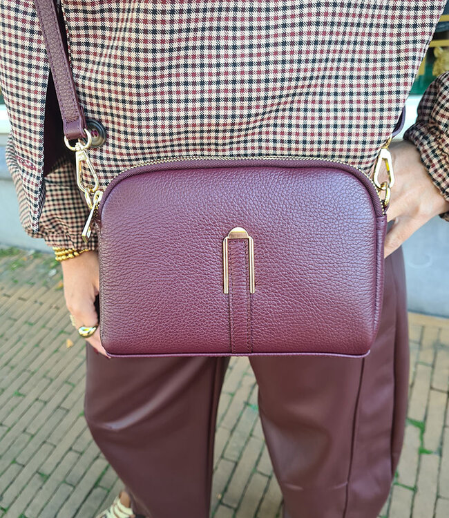 Lederen Carini Bag Bordeaux