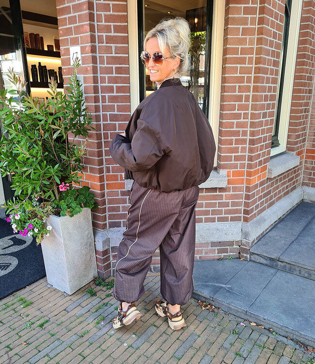 Ballonbroek Blok/Ruitenprint Bruintinten
