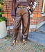 BM Lederlook Barrel Broek Donkerbruin