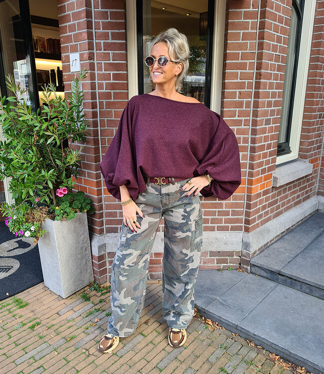 Wijde Oversized Super Soft Trui Bordeaux