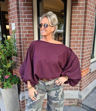 Wijde Oversized Super Soft Trui Bordeaux