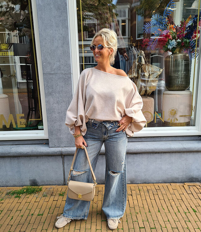 Wijde Oversized Super Soft Trui Crème