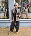 Blazer Ruit Franje Zwart