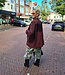 Oversized Blazer Bordeaux Franje Zwart