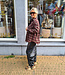Oversized Ruiten Blouse Bordeaux Strass