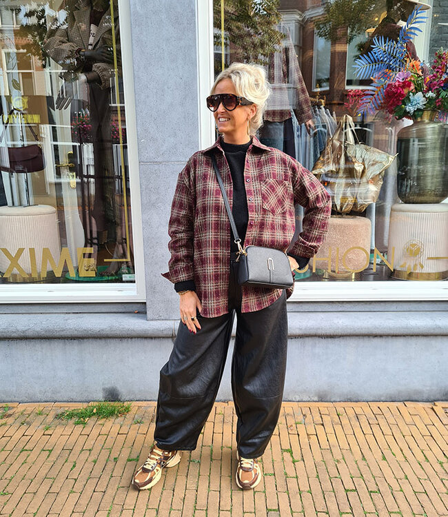 Lederen Carini Bag Zwart