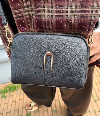 Lederen Carini Bag Zwart