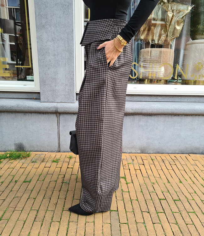 Pantalon met Band Ruit Zwarttinten