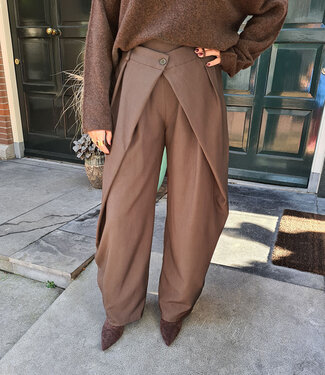 Overslag Pantalon Donkerbruin