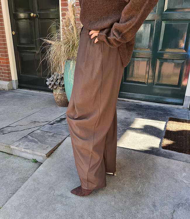 Overslag Pantalon Donkerbruin